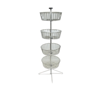 4 Basket Chrome Display Floor Stand - SP400