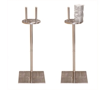 Floor Standing Double Bag Dispenser - Black and Chrome